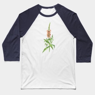 Nature Vintage Botanical Orange Flower Plant Watercolor Art Baseball T-Shirt